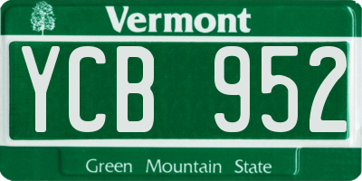 VT license plate YCB952