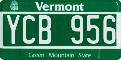 VT license plate YCB956