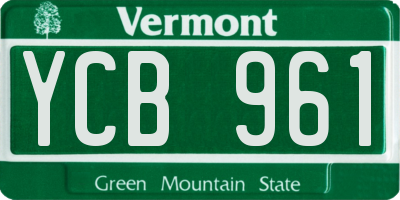 VT license plate YCB961