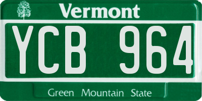 VT license plate YCB964