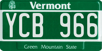 VT license plate YCB966