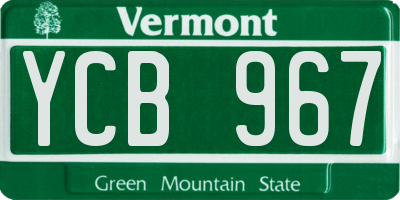 VT license plate YCB967