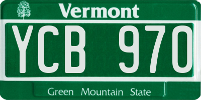 VT license plate YCB970