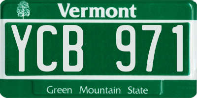 VT license plate YCB971