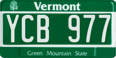 VT license plate YCB977