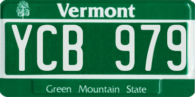 VT license plate YCB979