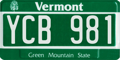 VT license plate YCB981