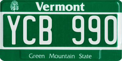 VT license plate YCB990