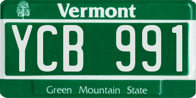 VT license plate YCB991