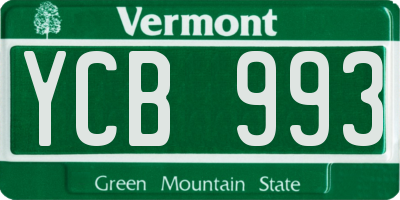 VT license plate YCB993