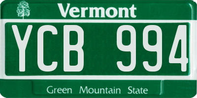 VT license plate YCB994