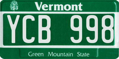 VT license plate YCB998