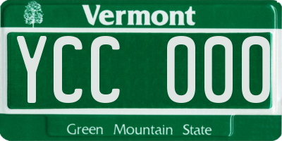 VT license plate YCC000