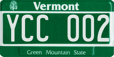 VT license plate YCC002