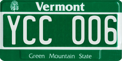 VT license plate YCC006