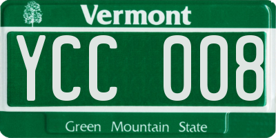 VT license plate YCC008