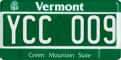 VT license plate YCC009