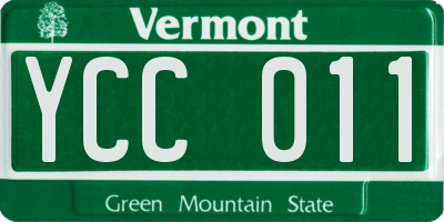 VT license plate YCC011
