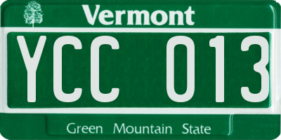 VT license plate YCC013