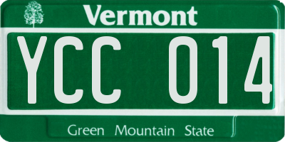VT license plate YCC014