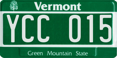 VT license plate YCC015