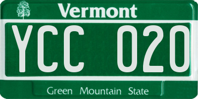 VT license plate YCC020