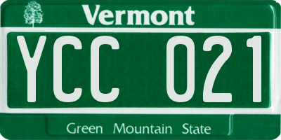 VT license plate YCC021
