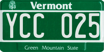VT license plate YCC025