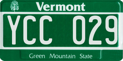 VT license plate YCC029