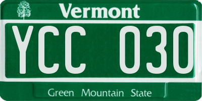 VT license plate YCC030