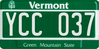VT license plate YCC037