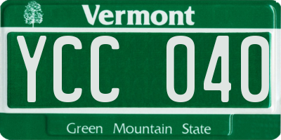 VT license plate YCC040