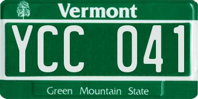 VT license plate YCC041