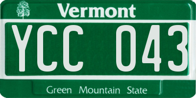 VT license plate YCC043