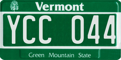 VT license plate YCC044