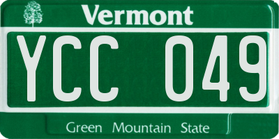 VT license plate YCC049