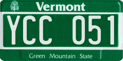 VT license plate YCC051