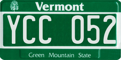 VT license plate YCC052