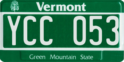VT license plate YCC053
