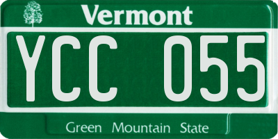 VT license plate YCC055