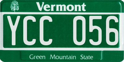 VT license plate YCC056