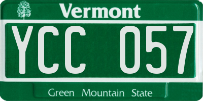 VT license plate YCC057