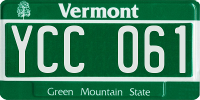 VT license plate YCC061