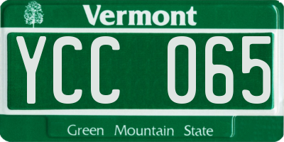 VT license plate YCC065
