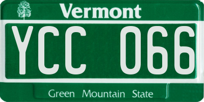 VT license plate YCC066