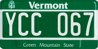 VT license plate YCC067