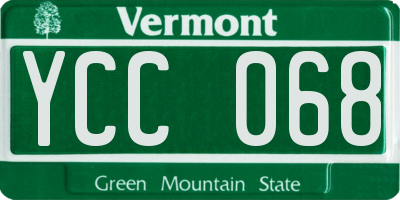 VT license plate YCC068