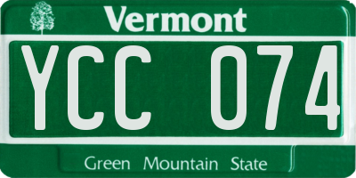 VT license plate YCC074