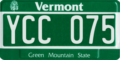 VT license plate YCC075