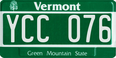 VT license plate YCC076